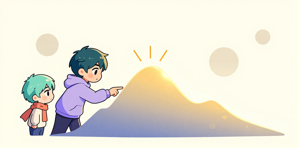 歪度のメタファーイラスト