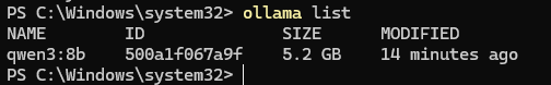 ollamaのモデル確認方法