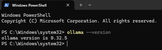 Ollamaのインストール確認