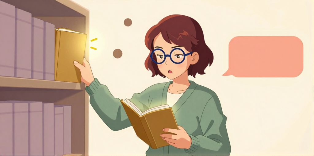 AIが本棚から本を選んで読んでいるイラスト
